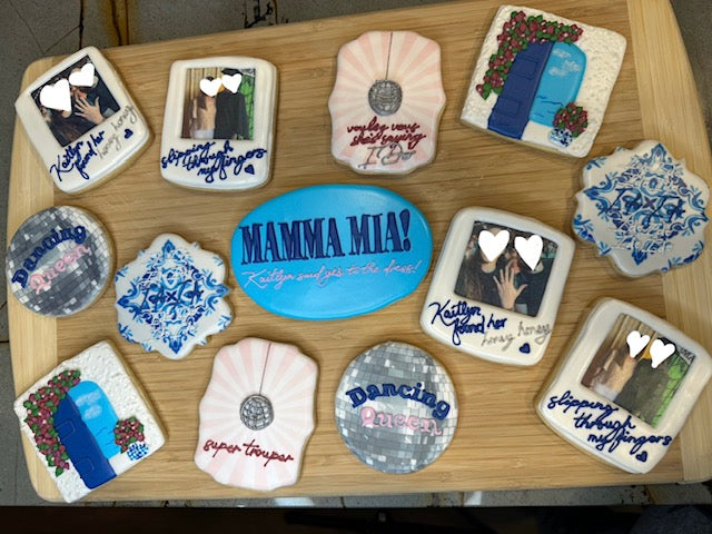 custom bridal shower sugar cookies mamma mia themed