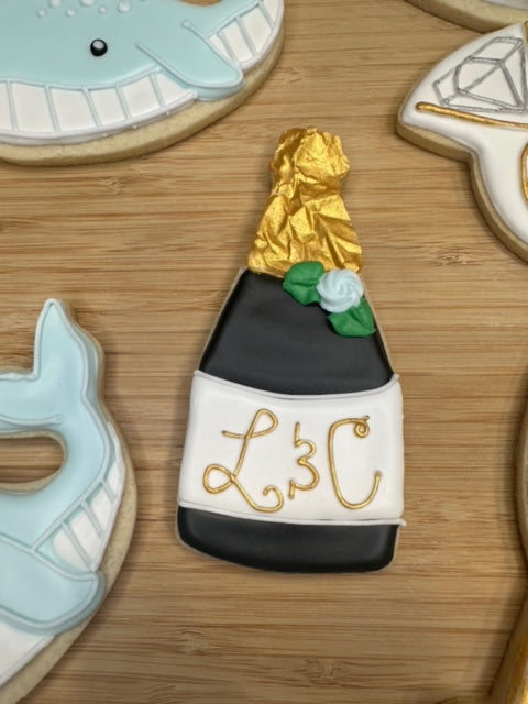 custom bachelorette sugar cookies champagne bottle