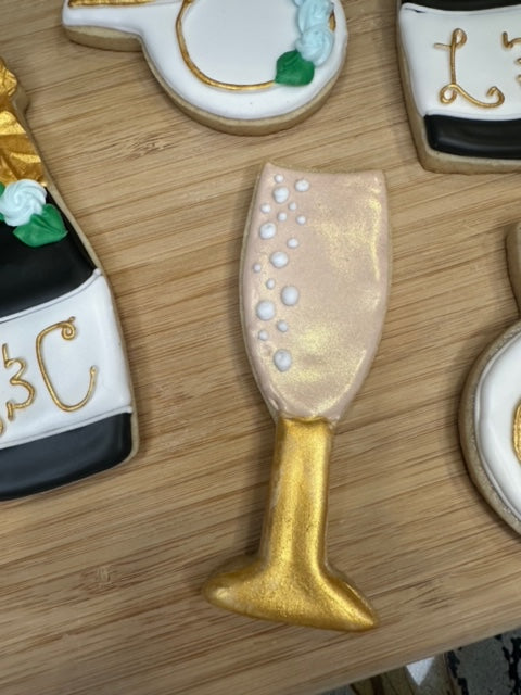 custom bachelorette sugar cookies champagne glass