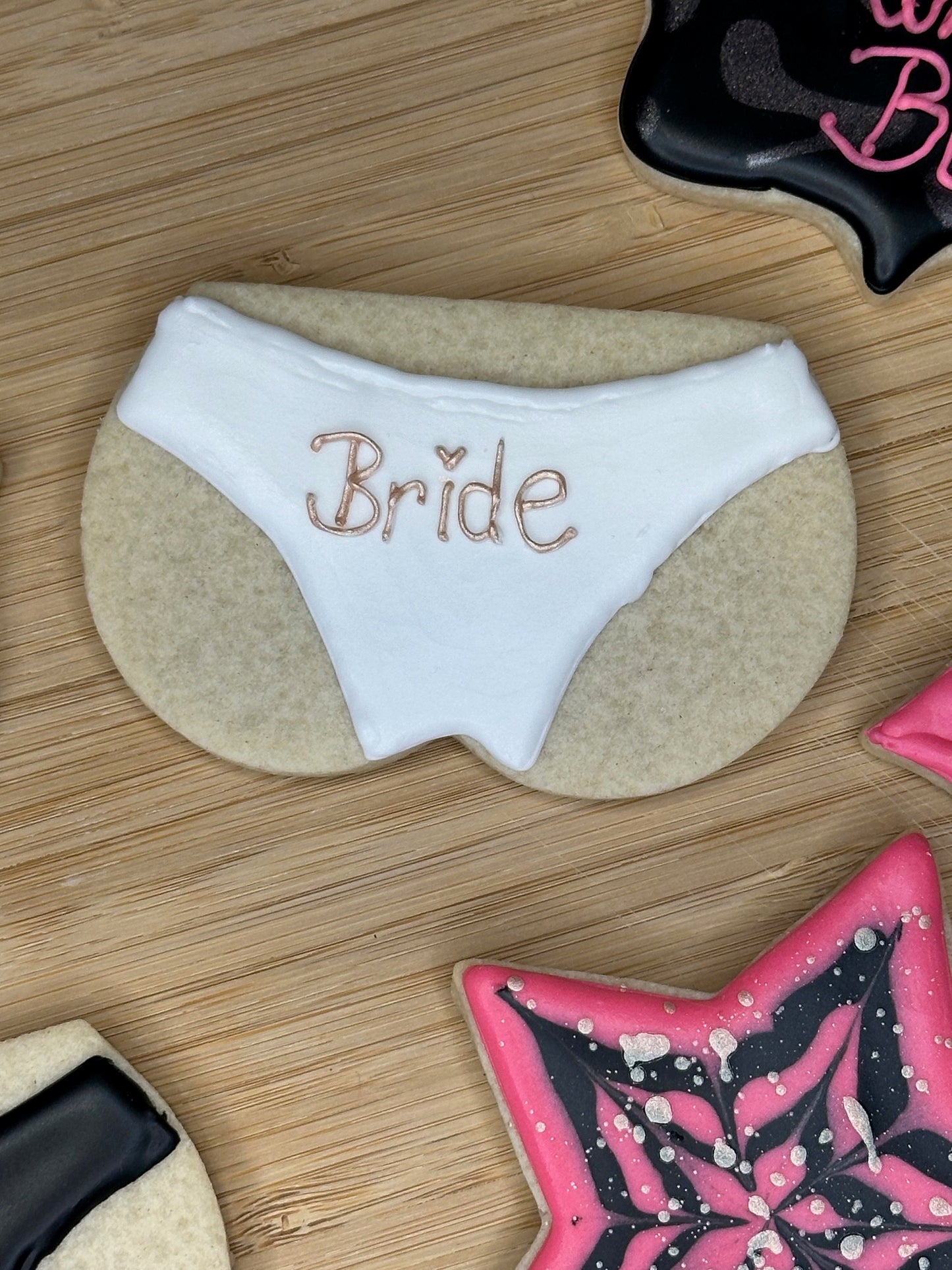 custom bachelorette sugar cookies, bride sugar cookie