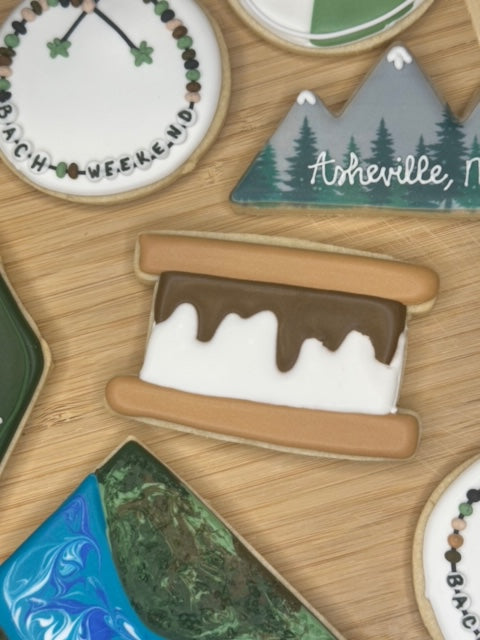 custom bachelorette sugar cookies smore design
