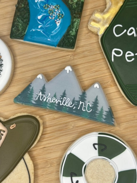 custom bachelorette sugar cookies mountain range