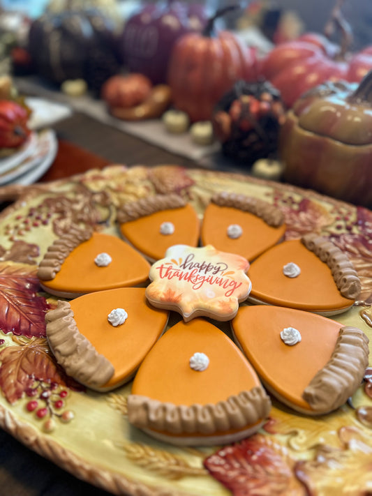 Thanksgiving Cookie Platter Sets – Festive Pumpkin Pie & Turkey Designs