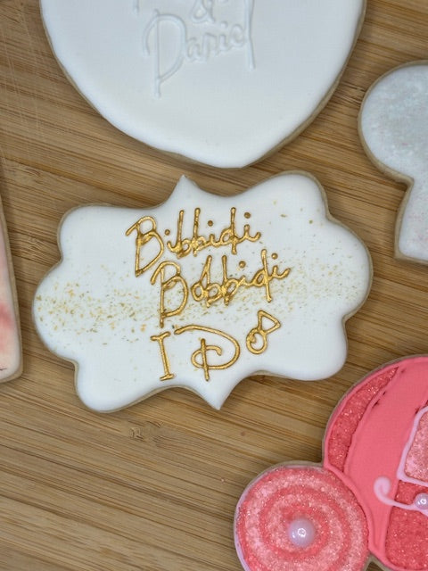custom bridal shower sugar cookies magical theme park theme