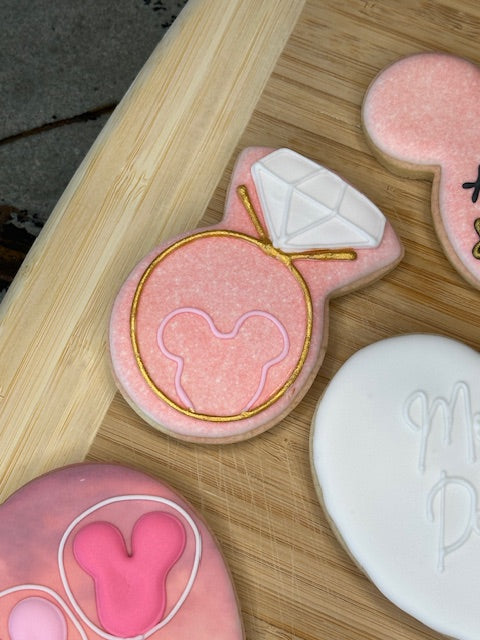 custom bridal shower sugar cookies magical theme park theme