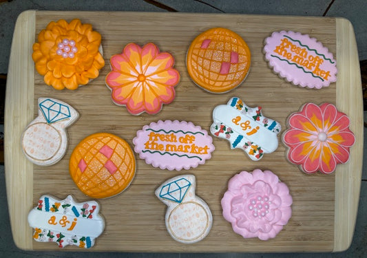 custom bridal shower sugar cookies fresh off the market theme