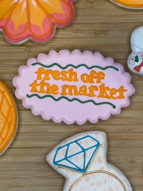 custom bridal shower sugar cookies fresh off the market theme