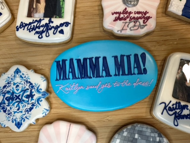 custom bridal shower sugar cookies mamma mia themed