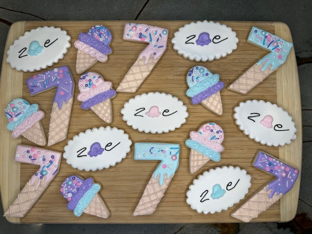 custom birthday sugar cookies ice cream themed
