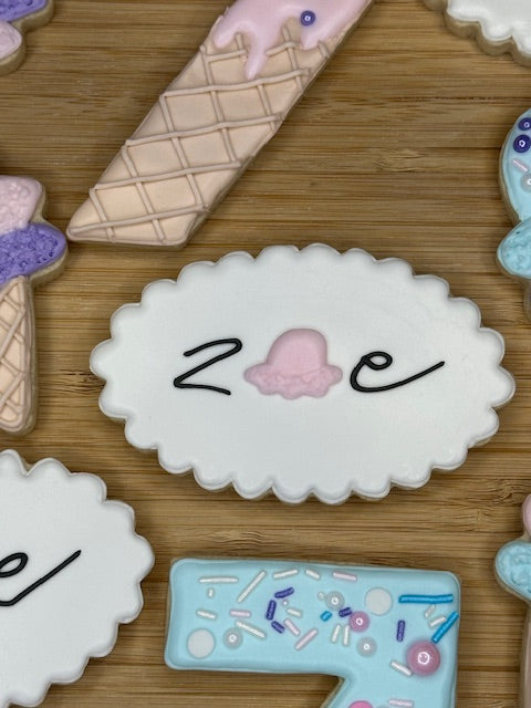 custom birthday sugar cookies ice cream themed