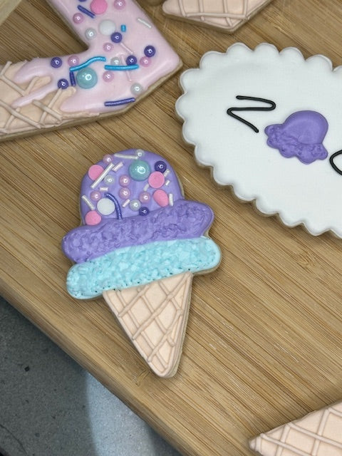 custom birthday sugar cookies ice cream themed