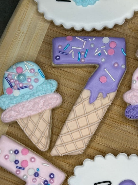 custom birthday sugar cookies ice cream themed