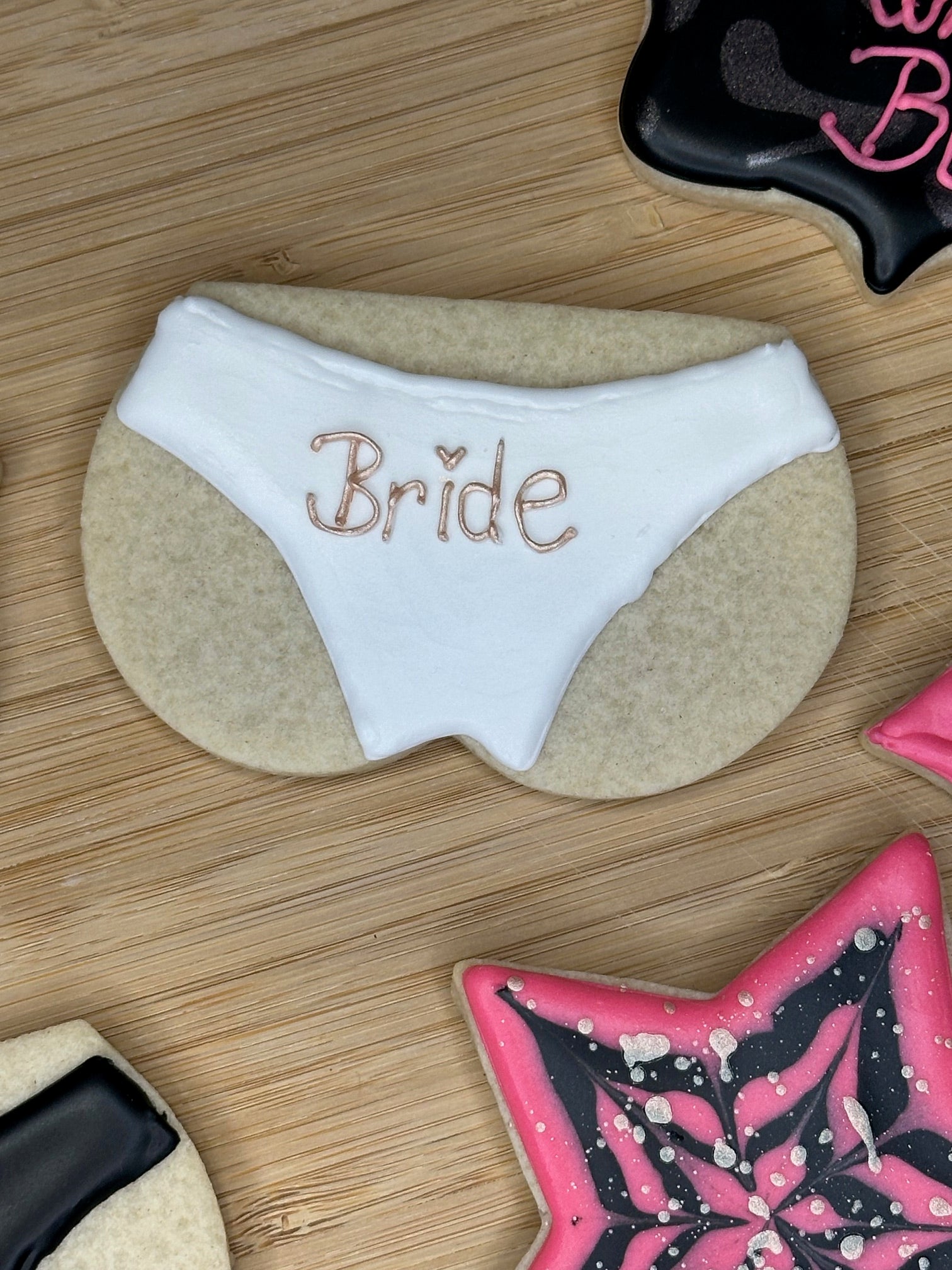 custom bachelorette sugar cookies, bride sugar cookie