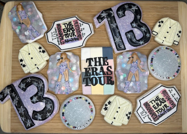 custom birthday sugar cookies taylor swift eras tour themed