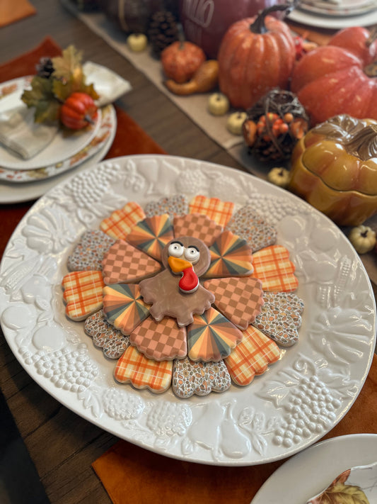Thanksgiving Cookie Platter Sets – Festive Pumpkin Pie & Turkey Designs