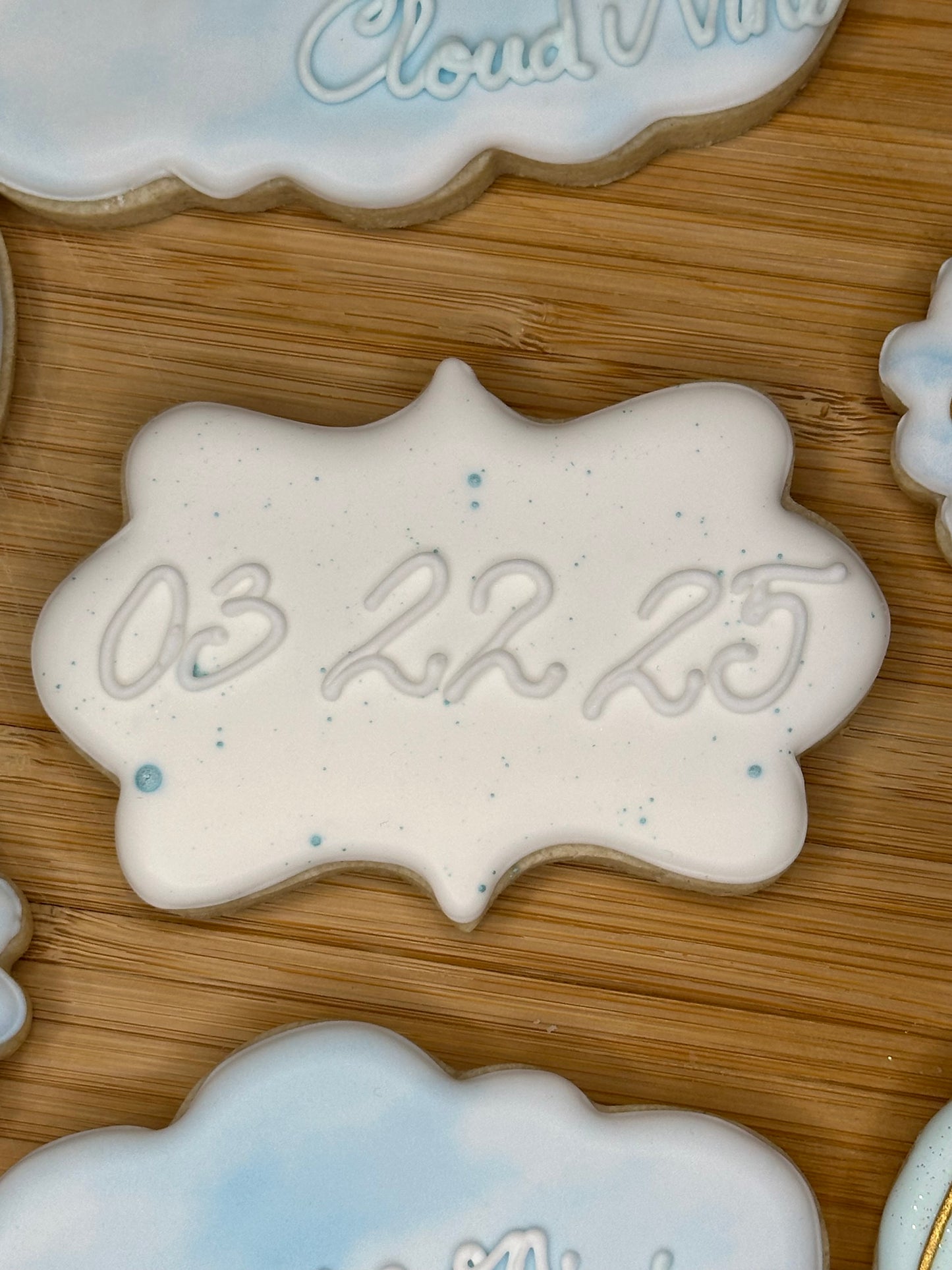 custom bridal shower sugar cookies she's on cloud 9 theme