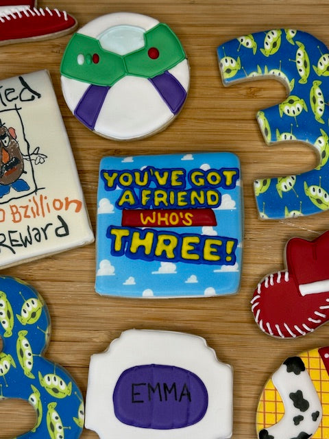 custom birthday sugar cookies toy story themed